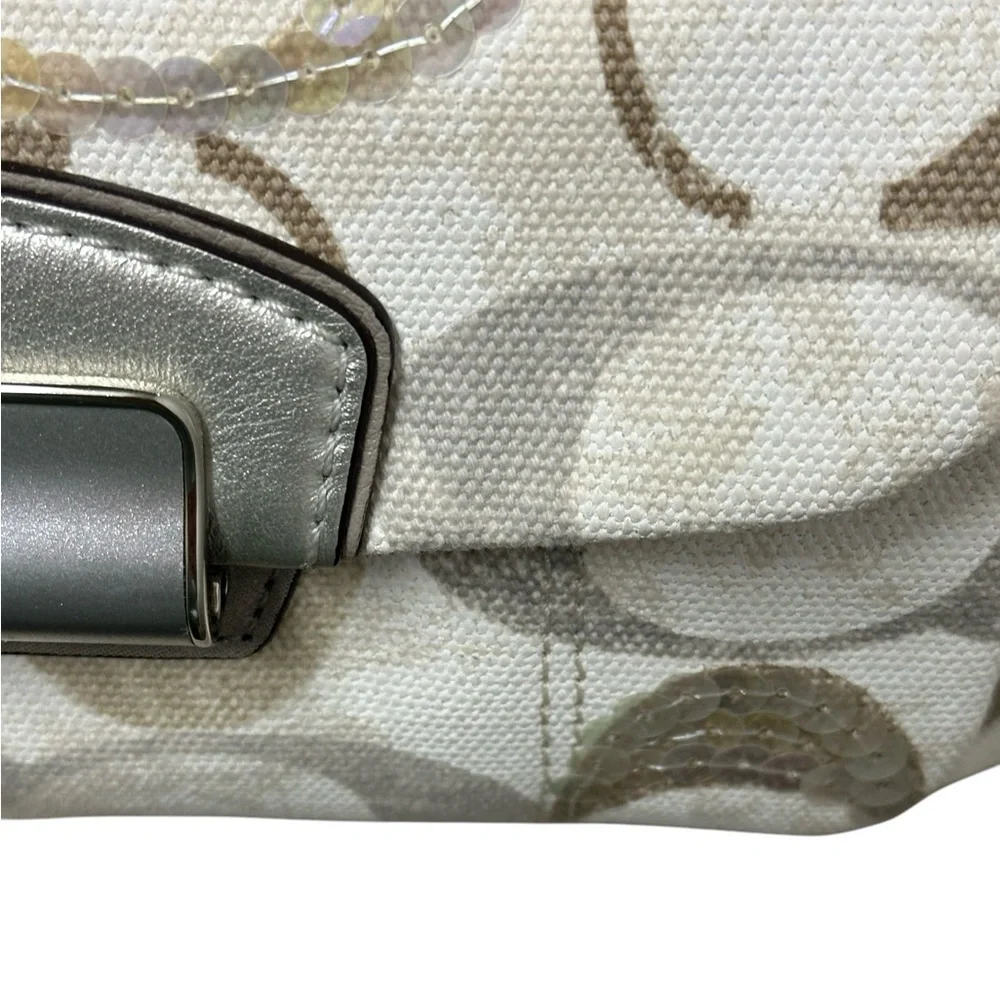 Coach Kristin Signature Dome Sequin Satchel Shoulder Bag #19338
